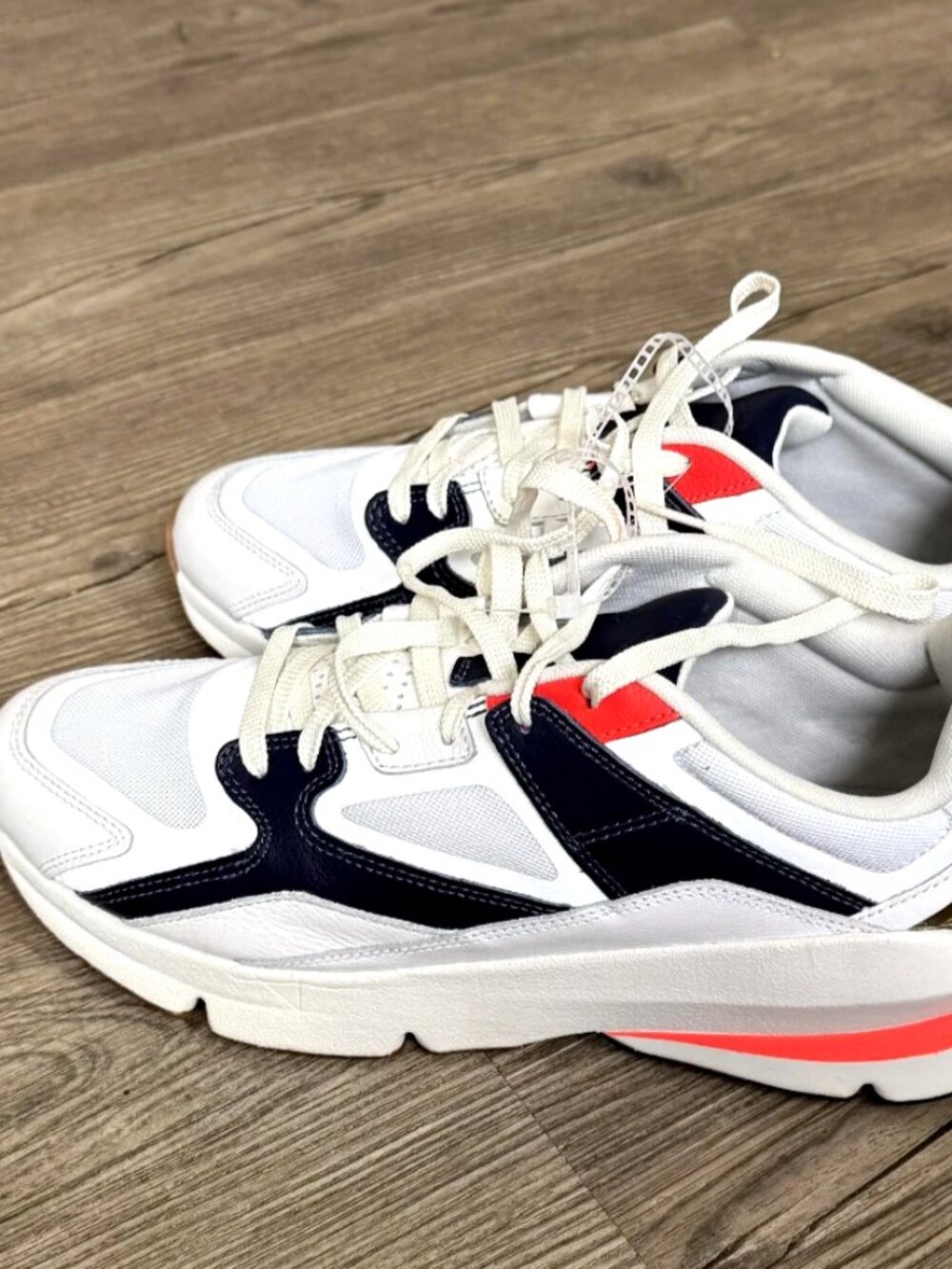 Under Armour Forge 96 Reissue Chunky White Beta Navy Sneakers Men 10.5 Women 12 - Picture 5 of 13